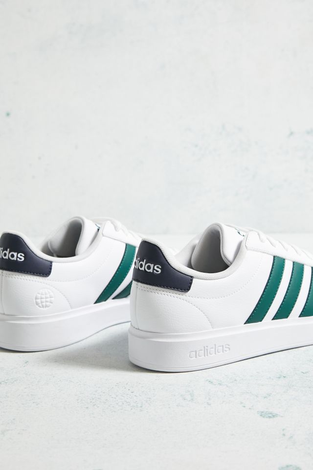 adidas White & Green Grand Court 2.0 Trainers