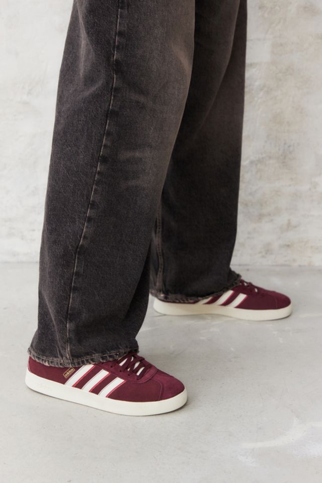 Burgundy adidas store trainers