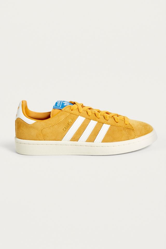 Adidas yellow campus sales suede trainers