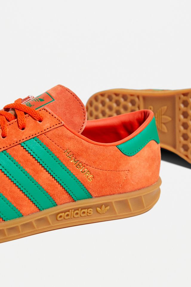 ★adidas★ Hamburg Orange Light Green Size 13 - adidas Hamburg Orange Solar Green Gum W for sale