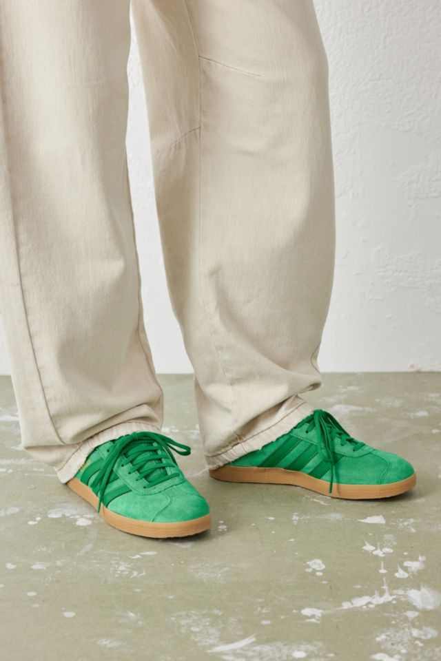 Adidas green 2024 suede trainers