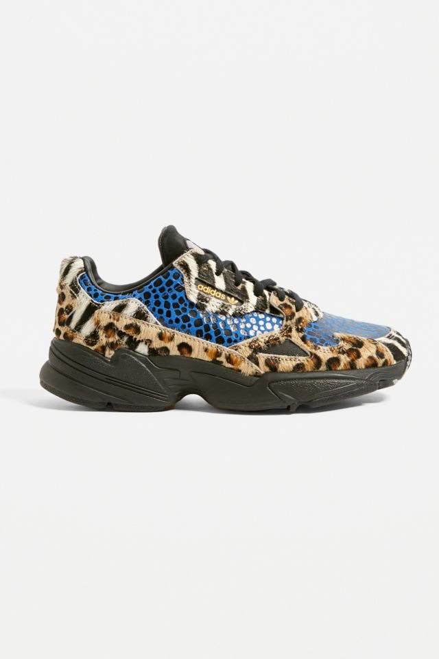 Adidas originals falcon sneakers in contrast hot sale leopard prints