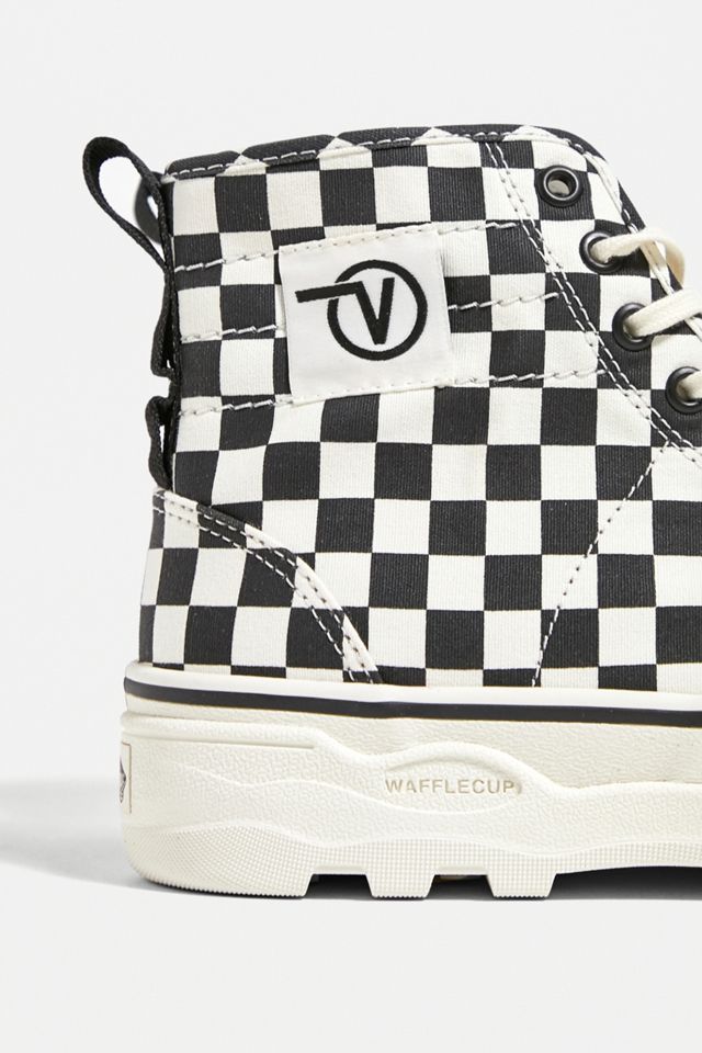 Vans Black & White Scacchiera Canvas Sentry Stivali #1