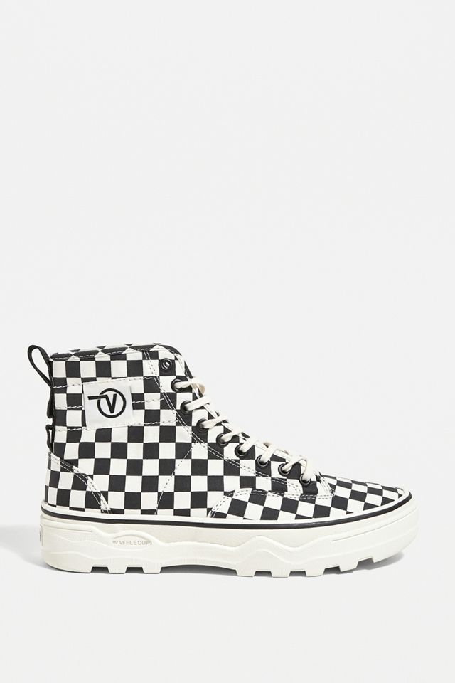Vans Black & White Scacchiera Canvas Sentry Stivali #2