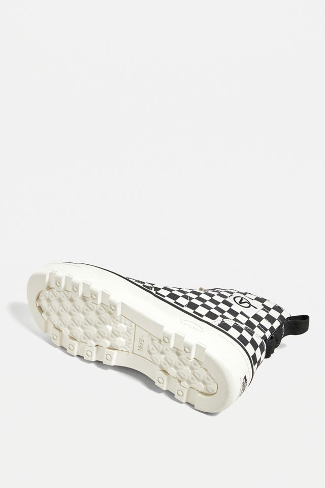 Vans Black & White Scacchiera Canvas Sentry Stivali #3