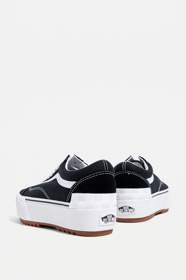 Vans Black & White Old Skool Stacked Trainers #5