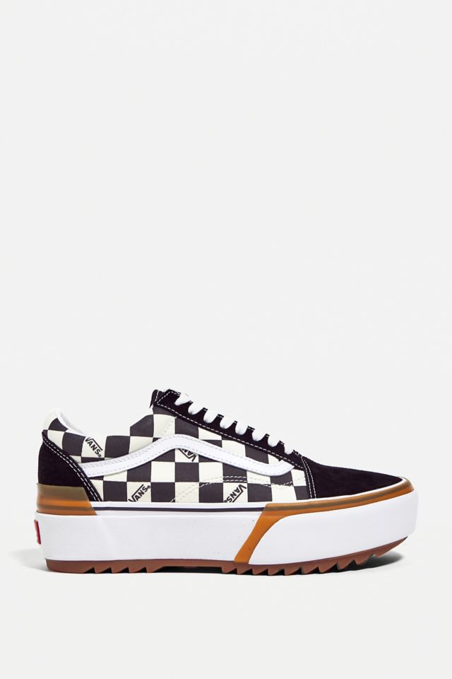 High top checkered vans hotsell urban outfitters