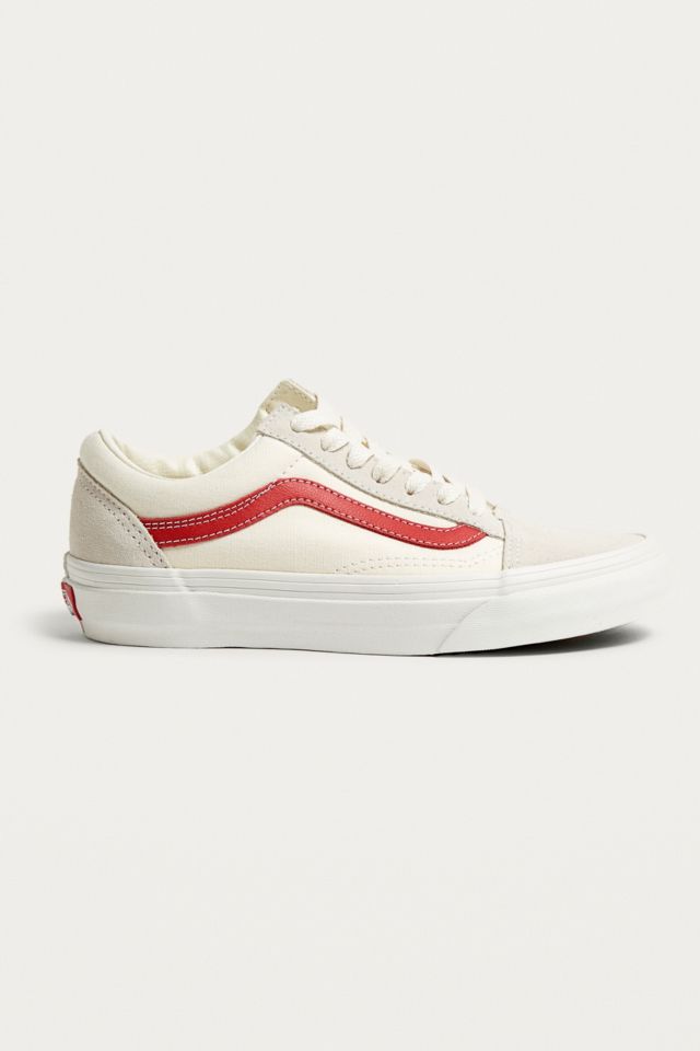 Vans Old Skool White and Red Trainers