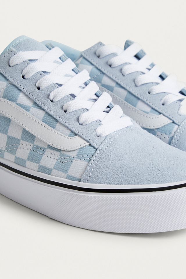 Baby blue checkerboard vans online