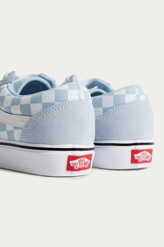 Checkered vans cheap light blue