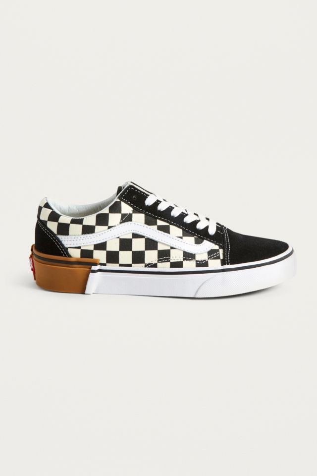 Vans gum block on sale checkerboard slip on