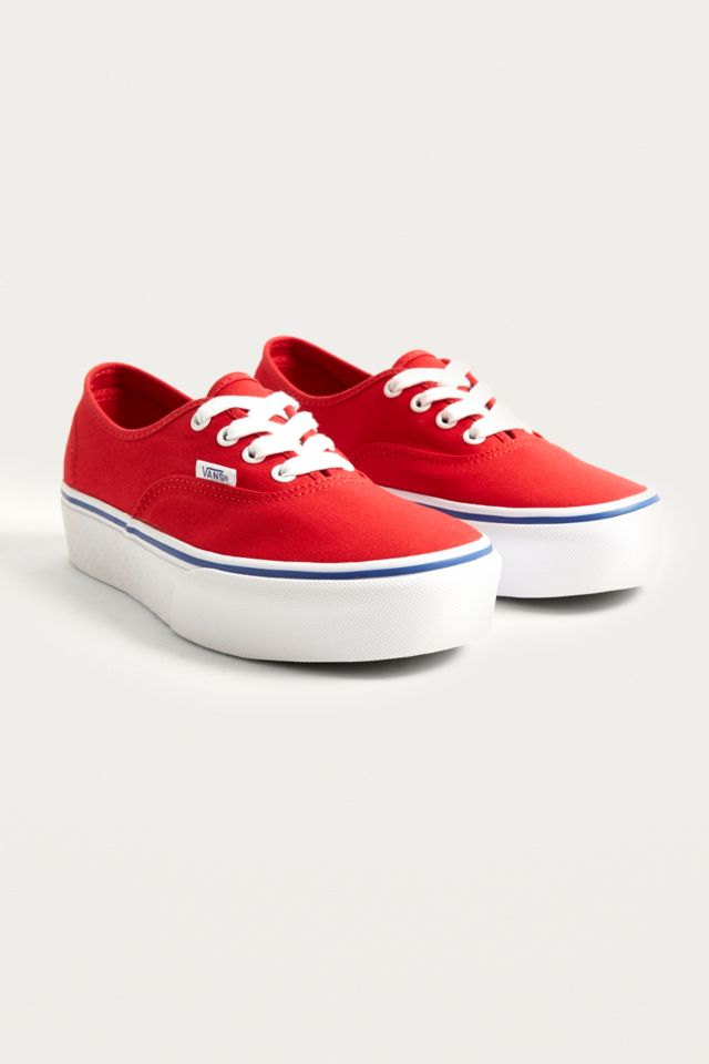 Vans red authentic on sale platform 2.0 trainers