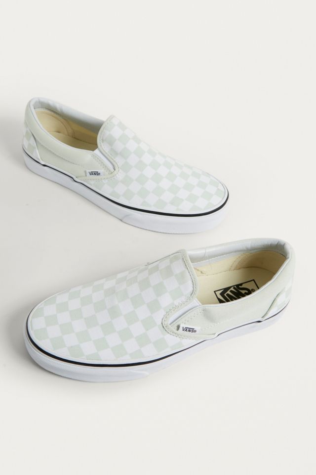 Mint green checkerboard vans online