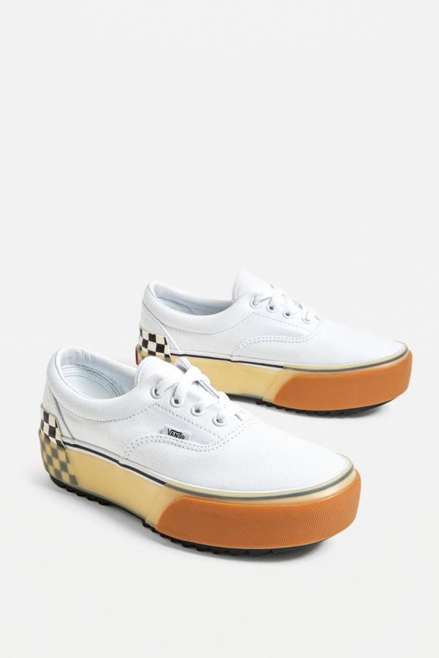 Vans era stacked white clearance trainers