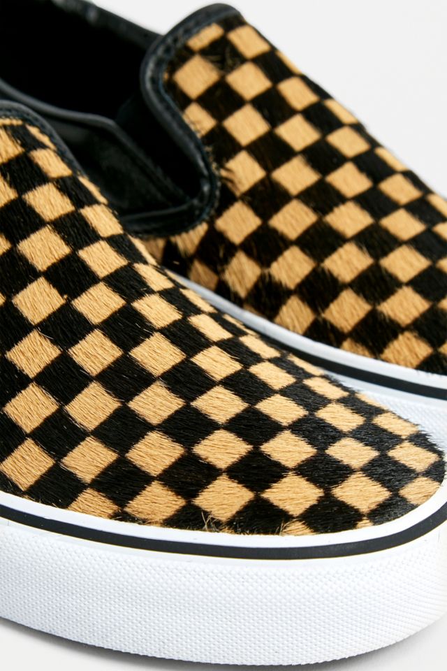 Vans calf hot sale hair checkerboard