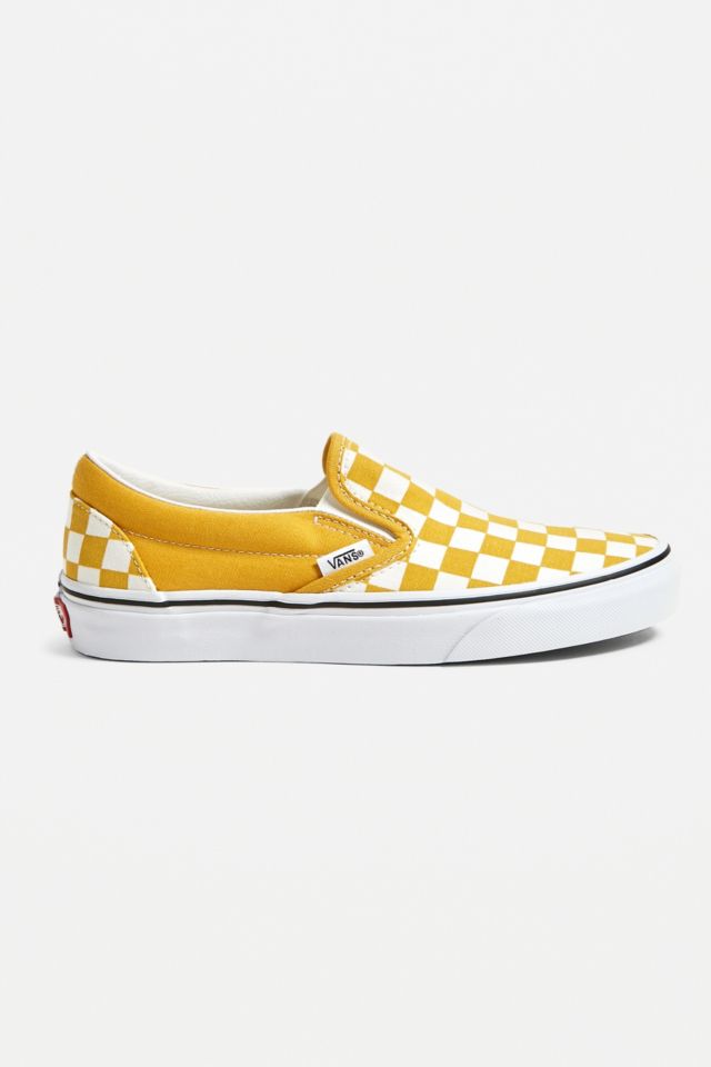 Vans checkerboard clearance slides yellow