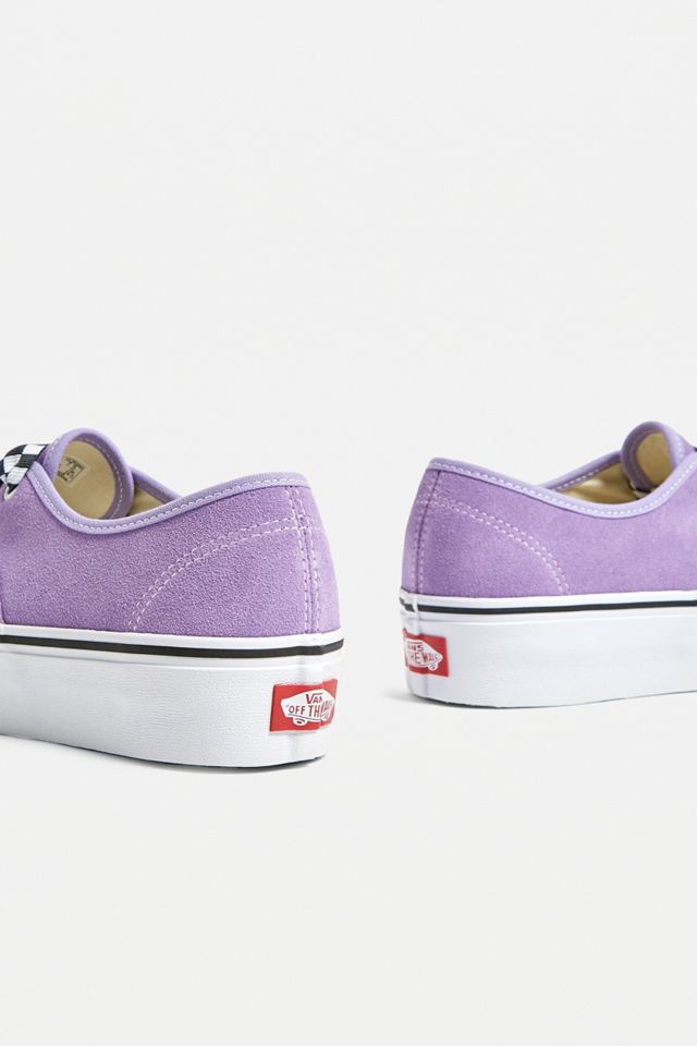 Vans Authentic - Baskets lacés à plateformes et carreaux lilas #2
