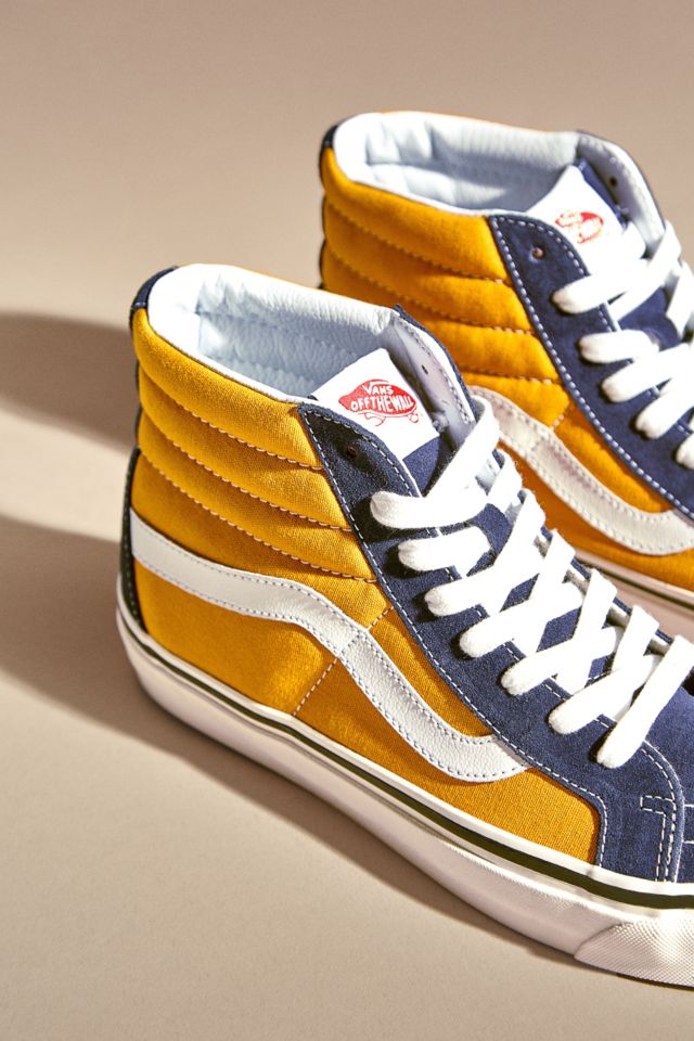 Vans Sk8-Hi Anaheim Factory 38 DX Navy and Yellow Trainers