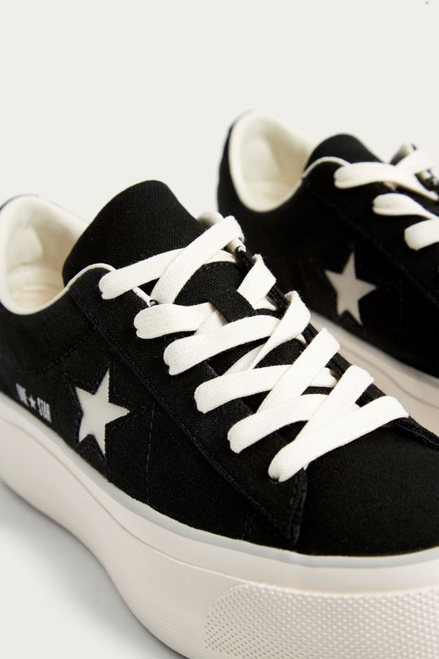 Converse one star hot sale black platform trainers