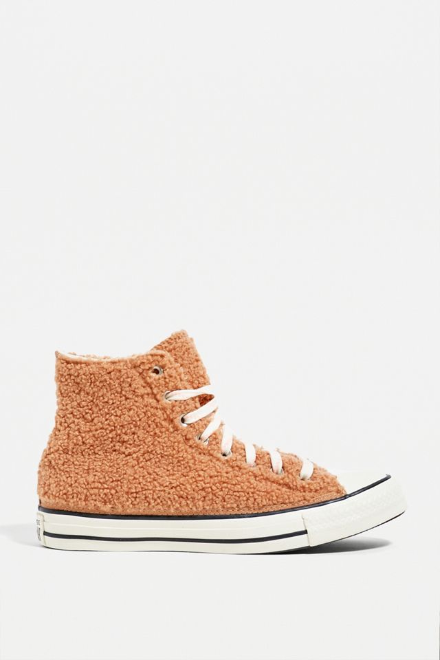 Converse Chuck Taylor All Star Brown Teddy High Top Trainers #2