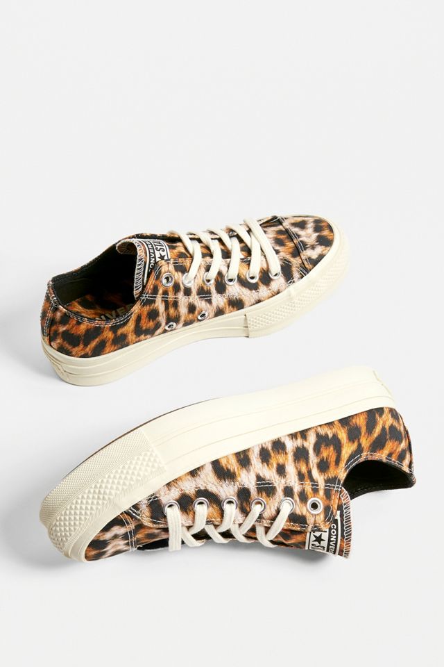 Converse Chuck Taylor All Star Lift Leopard Print Low Top Trainers #2