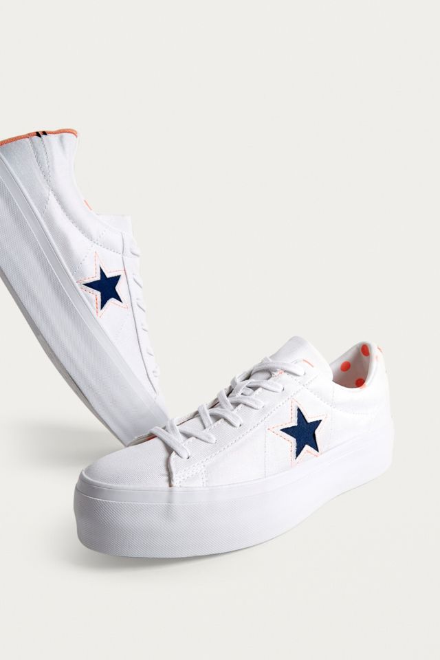 Converse one star platform white store