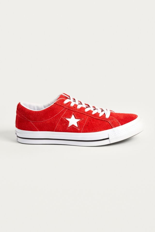 Converse one star suede on sale red