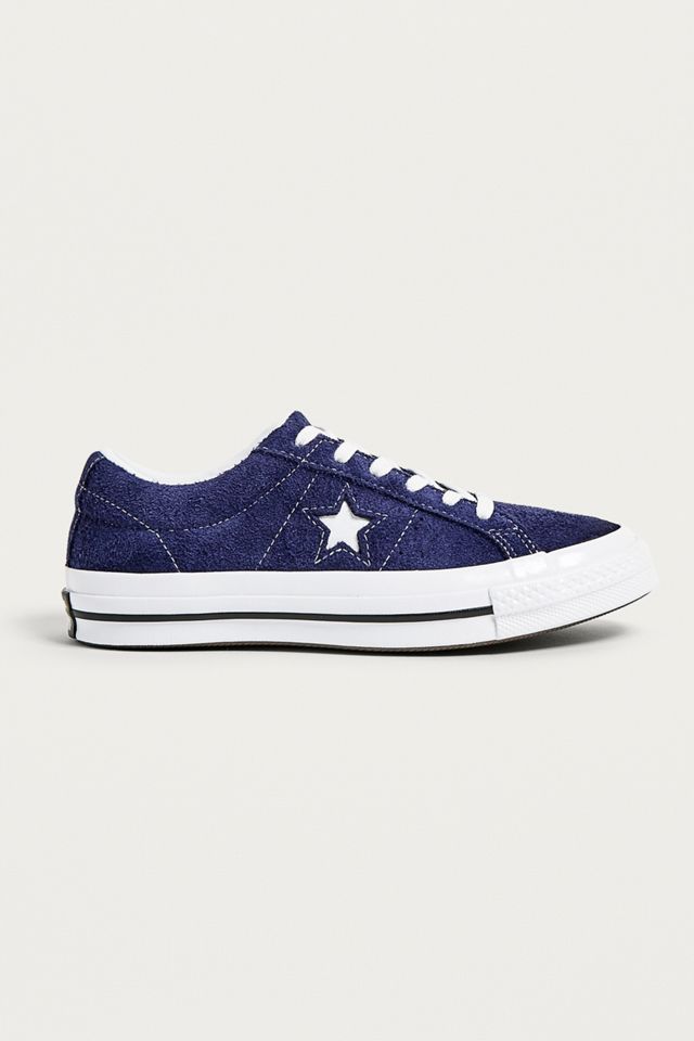 Converse One Star Eclipse Blue Suede Trainers #1