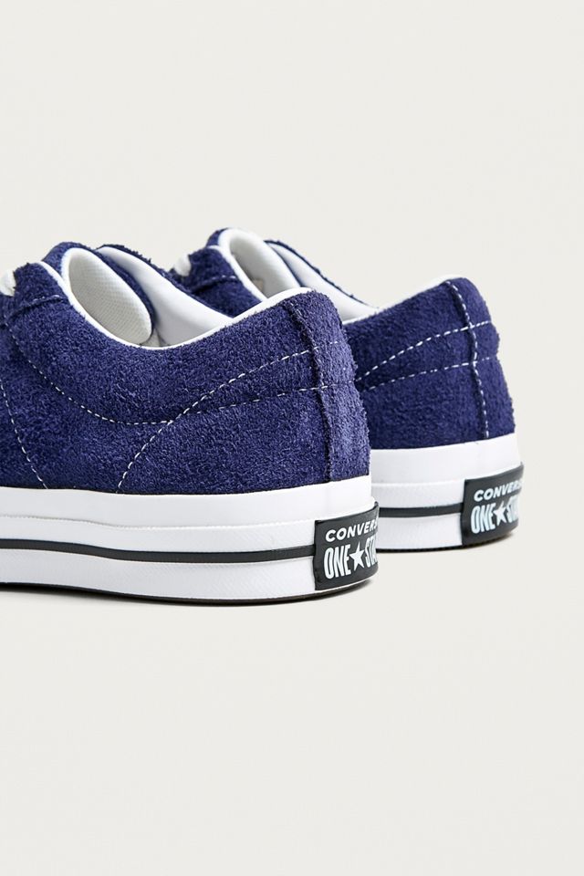 Converse One Star Eclipse Blue Suede Trainers #2