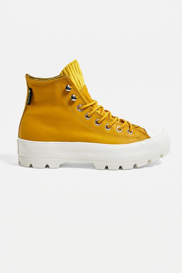 Converse Chuck Taylor All Star Yellow Lugged High Top Trainers #2