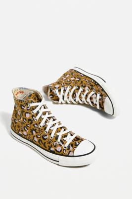 leopard print converse trainers