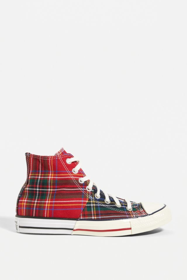 Red plaid shop converse shoes