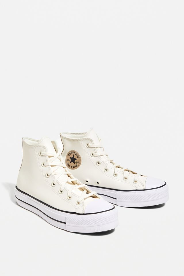 Cream leather clearance converse