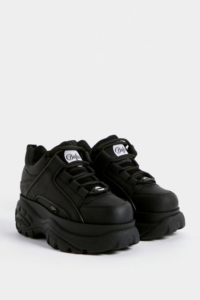 Black leather hot sale chunky trainers