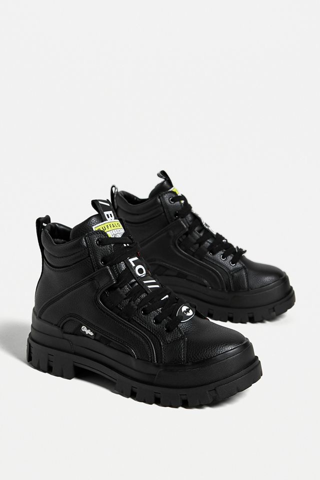 Buffalo Black Aspha Mid Trainers #1