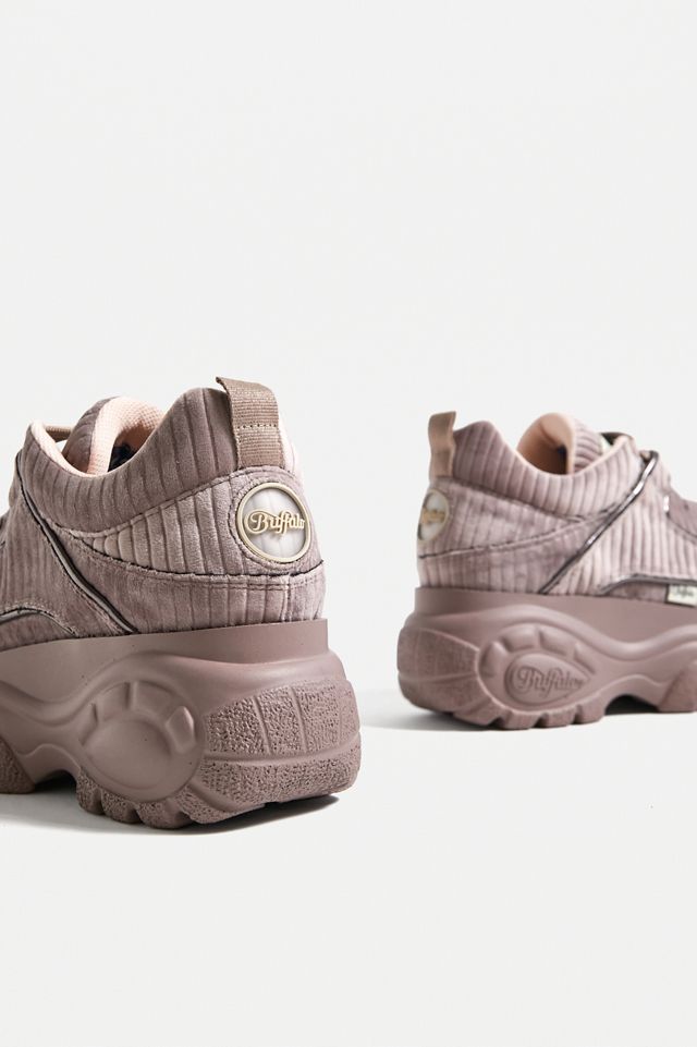 Buffalo Mauve Corduroy Classic Trainers #4