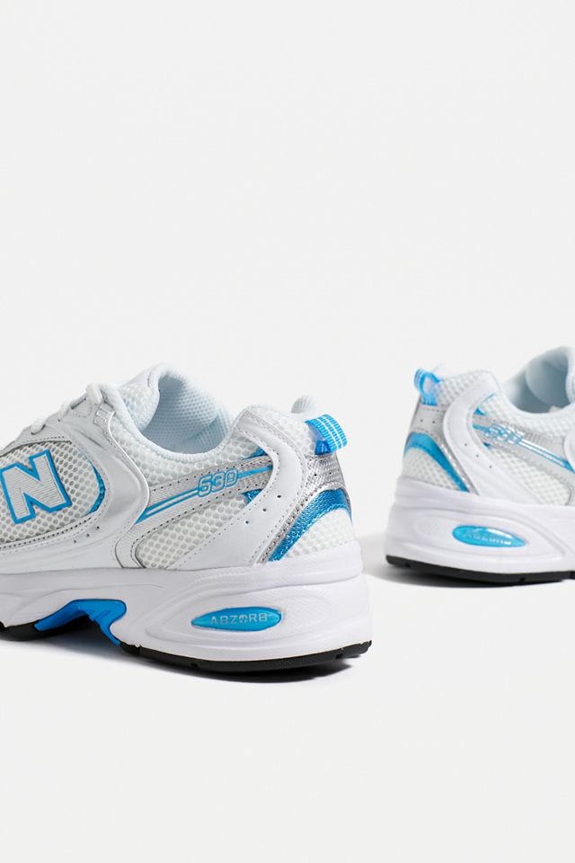 New Balance 530 scarpe da ginnastica bianche e azzurre #3
