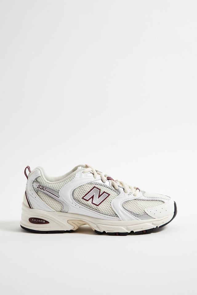 New Balance White & Burgundy 530 Trainers #2
