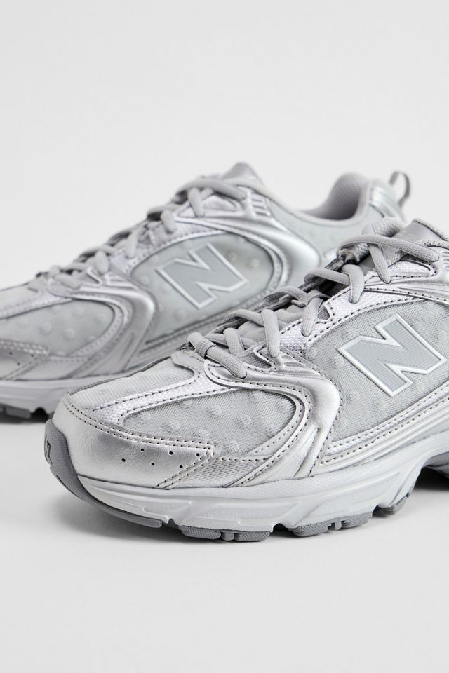 New Balance White & Silver 530 Polka Dot Trainers #3