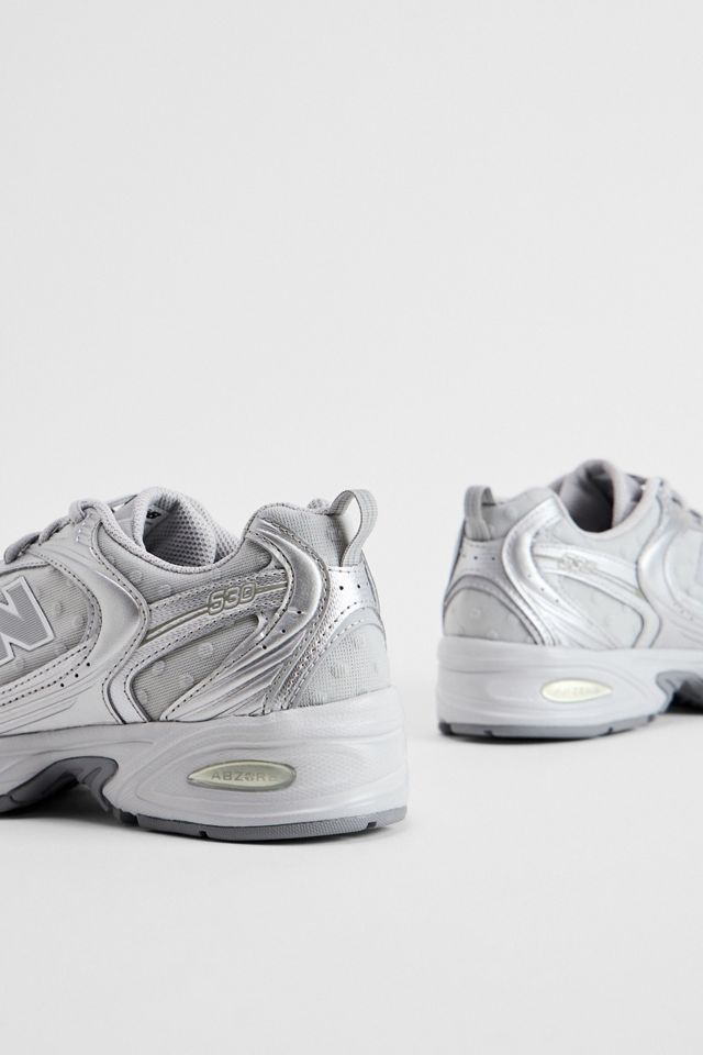 New Balance White & Silver 530 Polka Dot Trainers #4