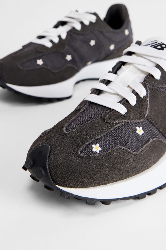 Scarpe da Ginnastica New Balance 327 Nere con Margherite #4
