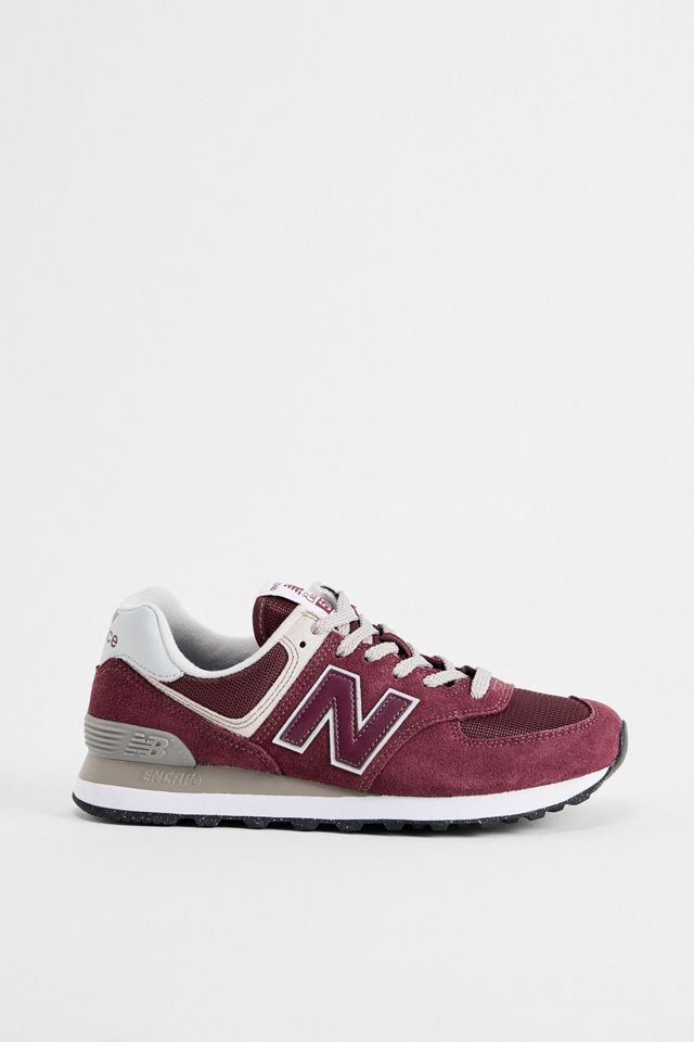 New Balance Burgundy 574 Suede Trainers #1