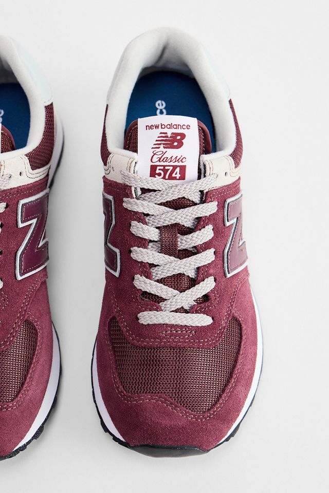 New Balance Burgundy 574 Suede Trainers #3