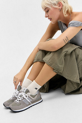 New Balance Grey 574 Trainers - Grey Shoe UK 4 at Urban Outfitters