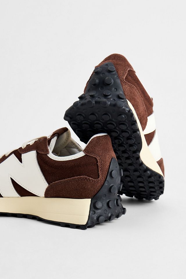 New Balance Brown & White 327 Trainers #2