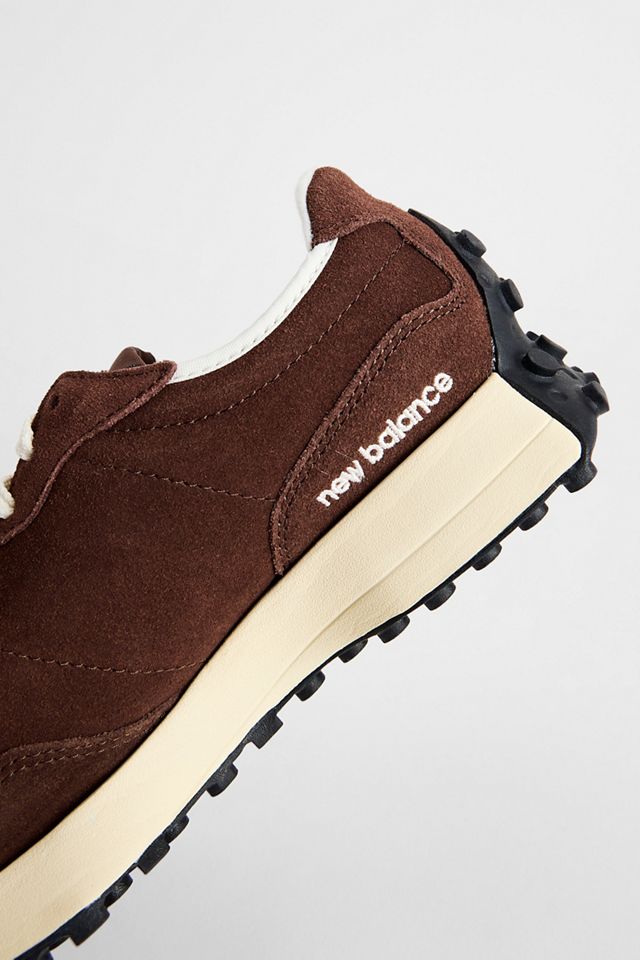 New Balance Brown & White 327 Trainers #3