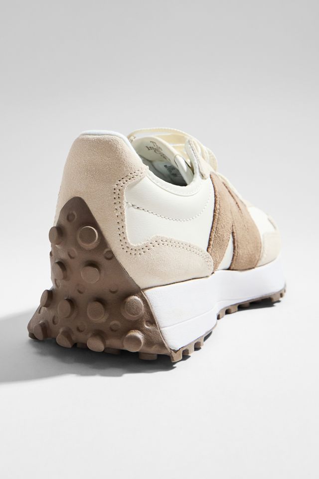 New Balance White & Brown 327 Trainers #3