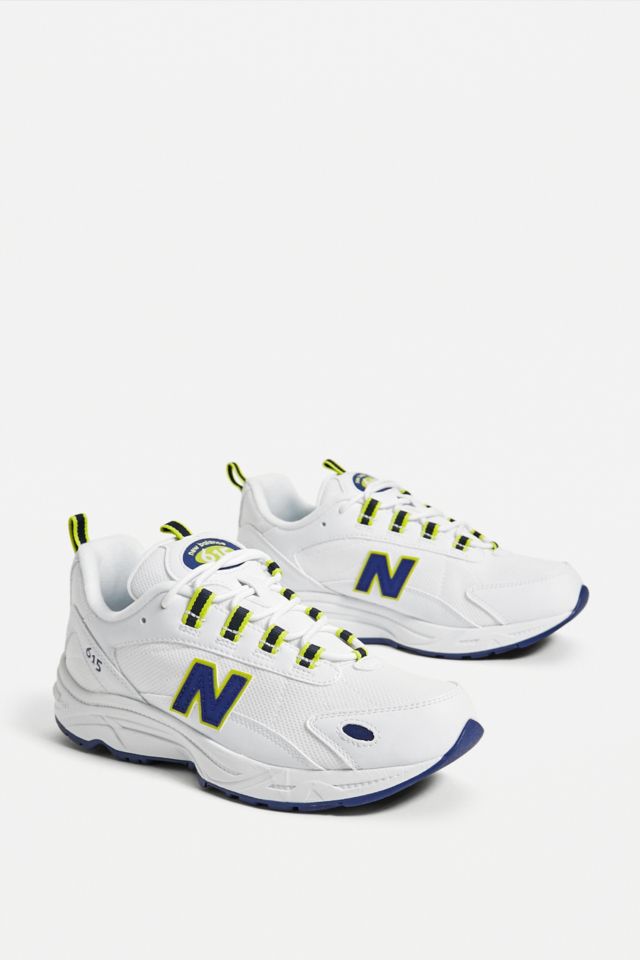 New Balance 615 Trainer Bianco e Neon