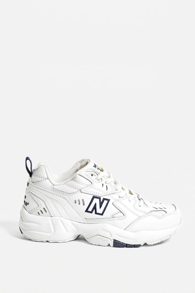 New balance 608 white best sale and gray chunky sneakers