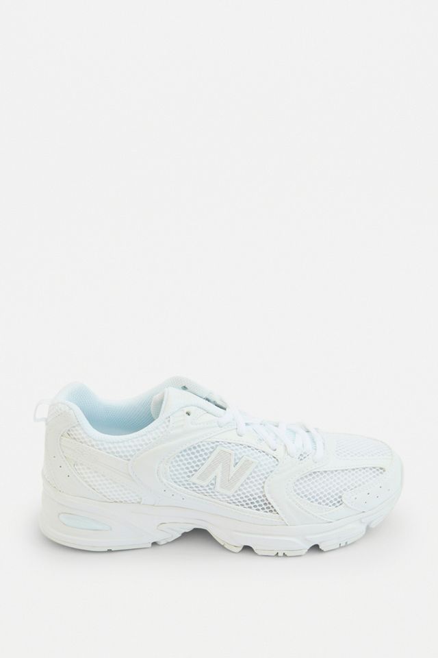 New balance 530 hot sale white mesh trainers